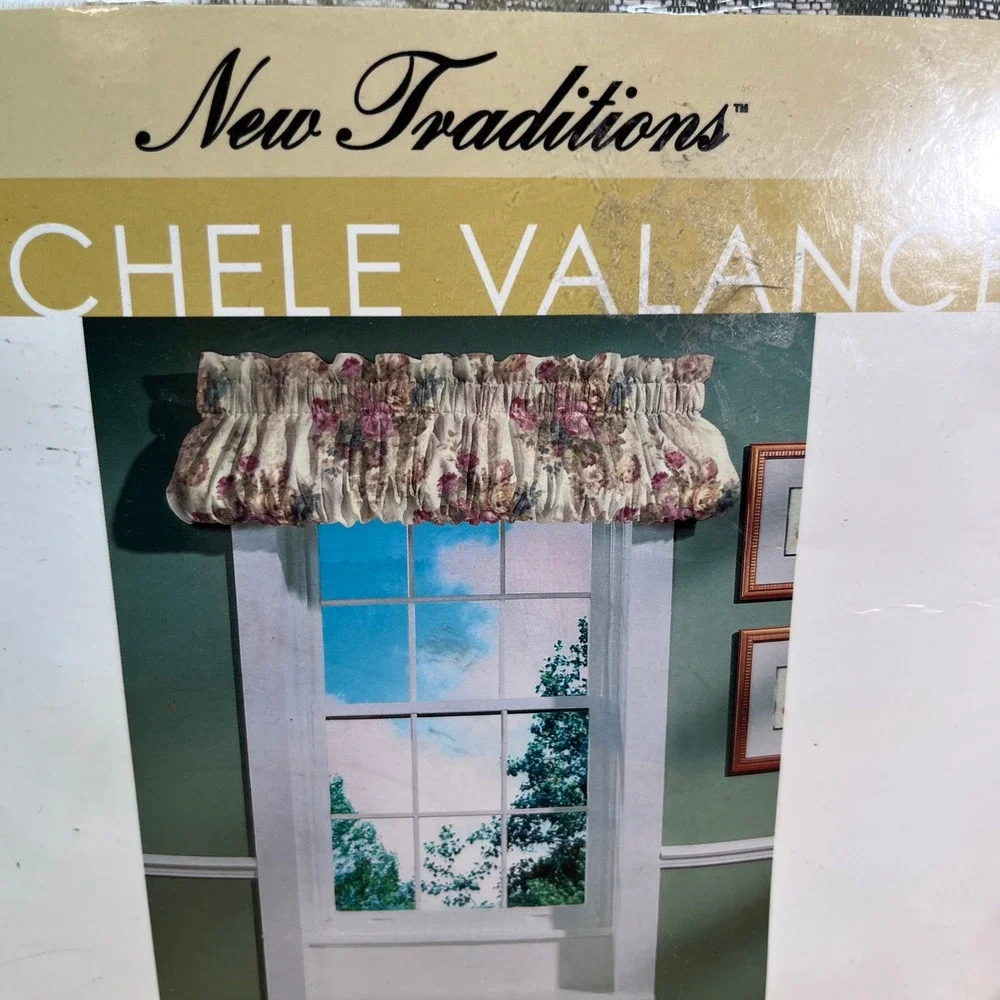 New Traditions Michele Blouson Valance Floral Multi 82x18 Vtg Sears NIP